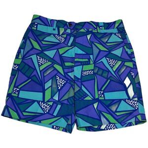 Shinesty Golf Shorts Men’s 32 X 6.5” Flat All over Pattern Colorful